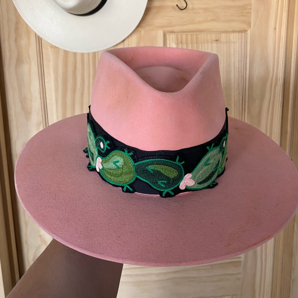 Size 7 1/4 custom made pink hat